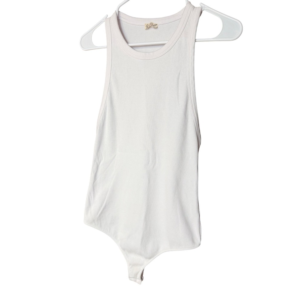 Free People Clean Lines Ribbed Racerback Bodysuit Size XS